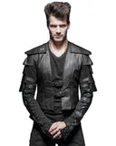 Punk Rave Nightwatch Faux Leather Waistcoat Vest - Black