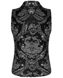 Devil Fashion Cavalier Mens Waistcoat Vest - Black & Silver