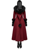 Devil Fashion Whispering Forest Womens Gothic Coat - Red & Black