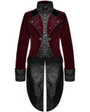 Devil Fashion Tresillian Mens Gothic Tailcoat - Red & Black
