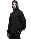Punk Rave Mens Gothic Steampunk Vampire Dress Shirt Top & Bootlace Tie Black