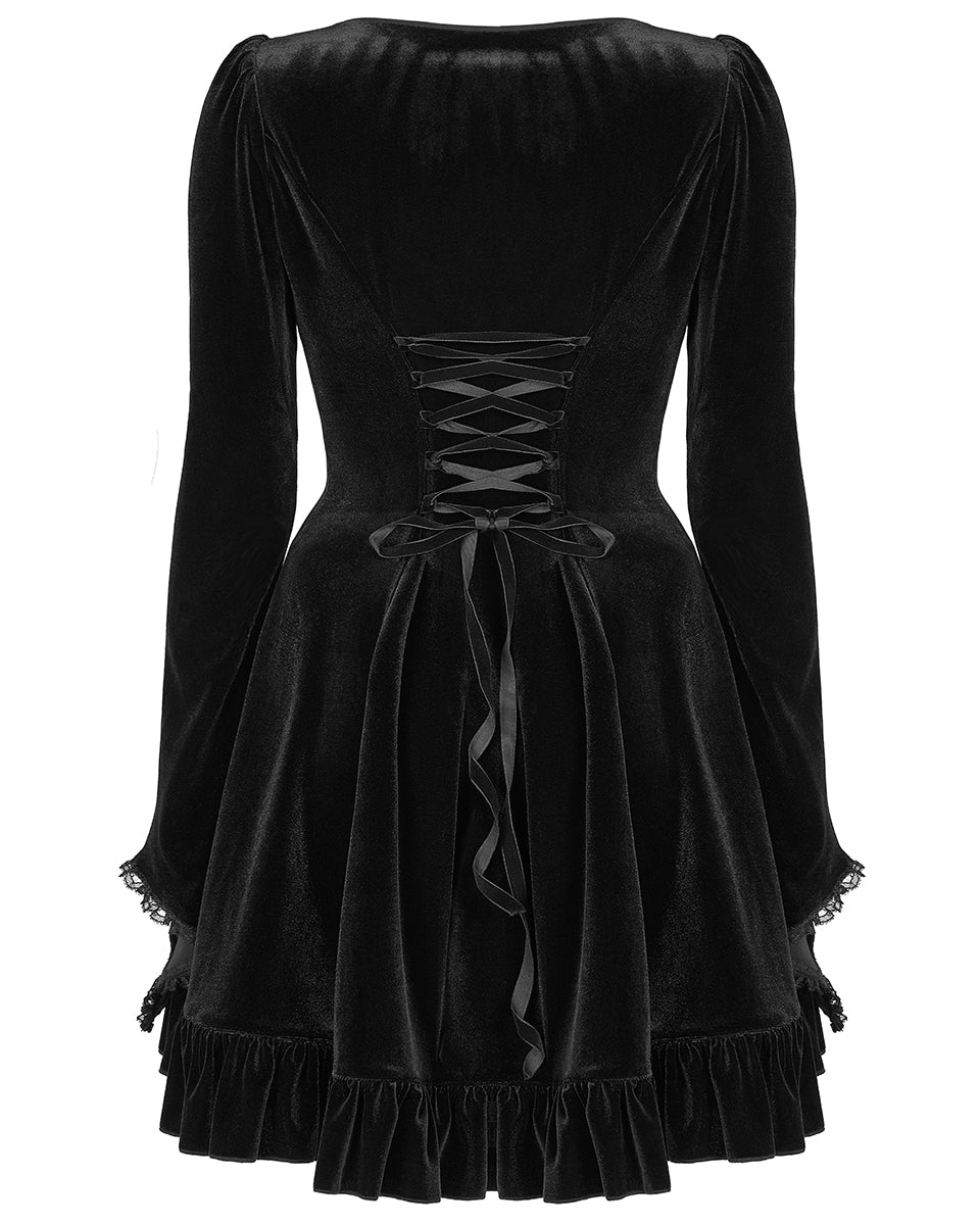 Pyon Pyon Womens Gothic Harlequin Velvet Dress