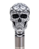 Penny Dreadful Gothic Steampunk Engraved Floral Skull Swaggering Cane