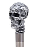 Penny Dreadful Gothic Steampunk Engraved Floral Skull Swaggering Cane
