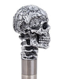 Penny Dreadful Gothic Steampunk Engraved Floral Skull Swaggering Cane