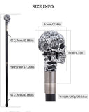 Penny Dreadful Gothic Steampunk Engraved Floral Skull Swaggering Cane