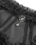Eva Lady Womens Elegant Victorian Gothic Ruched Velvet & Lace Blouse Top