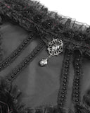 Eva Lady Womens Elegant Victorian Gothic Ruched Velvet & Lace Blouse Top