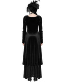 Dark In Love Long Gothic Velvet & Cobweb Lace Batwing Maxi Dress