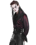 Devil Fashion Mens Gothic Coffin & Crucifix Chained Velvet Cummerbund Belt