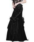 Eva Lady Long Gothic Rose Lace & Velvet Fishtail Mermaid Skirt