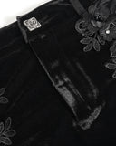 Devil Fashion Womens Gothic Velvet Floral Mesh Embellished Hot Pants Shorts