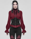 Devil Fashion Womens Gothic Courtesan Velvet Cincher Corset