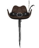 Punk Rave Mens Steampunk Apocalypse Western Skulls Cowboy Hat - Brown