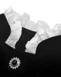 Dark In Love Gothic Lolita Doll Frilled Cravat Jacket - Black & White