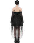 Dark In Love Womens Gothic Lolita Jacquard & Lace Fishtail Prom Dress