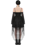 Dark In Love Womens Gothic Lolita Jacquard & Lace Fishtail Prom Dress