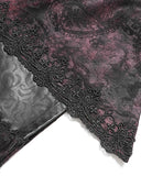 Devil Fashion Mens Dark Gothic Aristocrat Studded Jacquard Dress Shirt - Red & Black