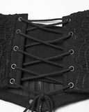 Punk Rave Womens Apocalyptic Gothic Skull Studded Webbing Waist Cincher Corset Belt
