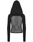 Punk Rave Womens Fishnet Strapping Hooded Muffler Top