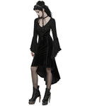 Punk Rave Womens Dark Gothic Velvet Applique Fishtail Dress