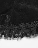 Punk Rave Gothic Victorian Damask Cincher Corset - Extended Size Range - Black Velvet