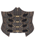 Devil Fashion Womens Steampunk Waist Cincher Corset Belt - Brown