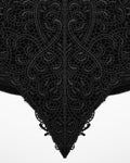 Punk Rave Womens Victorian Gothic Velvet Blouse Top With Lace Contrast