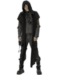 Punk Rave Mens Post Apocalyptic Shredded Hooded Scarf