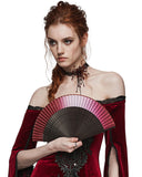 Punk Rave Womens Folding Gothic Gradient Fan - Red