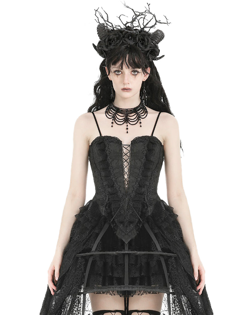 Dark In Love Womens Gothic Burlesque Jacquard Lace Up Corset Top Violent Delights Dark In Love Womens Gothic Burlesque Jacquard Lace Up Corset Top Violent Delights