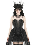 Dark In Love Womens Gothic Burlesque Jacquard Lace Up Corset Top