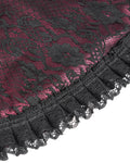 Eva Lady Womens Long Regency Gothic Jacquard & Lace Gown Dress - Black & Red