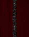 Punk Rave Womens Baroque Gothic Rose Embroidered Velvet Fishtail Skirt - Red & Black