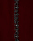 Punk Rave Womens Baroque Gothic Rose Embroidered Velvet Fishtail Skirt - Red & Black