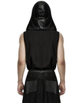 Punk Rave Mens Gothic CyberPunk Sectional Hooded Tank Top Vest