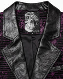 Punk Rave Mens Dark Gothic Skull Jacquard Waistcoat Vest Top Purple & Black