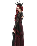 Dark In Love Womens Elegant Gothic Lace Bolero Shrug - Black & Red