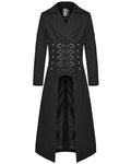 Punk Rave Mens Long Industrial Gothic Punk Studded Trench Coat