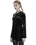 Punk Rave Daily Life Womens Dark Gothic Lace Crucifix Hooded Bodycon Dress