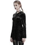 Punk Rave Daily Life Womens Dark Gothic Lace Crucifix Hooded Bodycon Dress