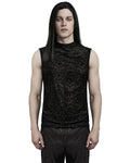 Punk Rave Mens Gothic Skull Cameo Mesh Tank Top Vest