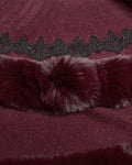 Punk Rave Daily Life Womens Plush & Faux Fur Hooded Winter Cloak - Red