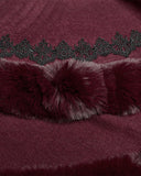Punk Rave Daily Life Womens Plush & Faux Fur Hooded Winter Cloak - Red