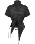 Dark In Love Womens Apocalyptic Punk Shredded Split-Hem Top