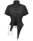 Dark In Love Womens Apocalyptic Punk Shredded Split-Hem Top