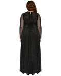 Punk Rave Plus Size Womens Gothic SpiderWeb Mesh Snakescale Maxi Dress