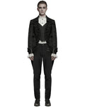 Punk Rave Mens Gothic Steampunk Embellished Jacquard Tail Coat Jacket