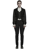 Punk Rave Mens Gothic Steampunk Embellished Jacquard Tail Coat Jacket