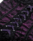 Dark In Love Womens Dark Gothic Lolita Velvet & Lace Mini Dress - Black & Purple